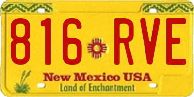NM license plate 816RVE