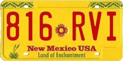 NM license plate 816RVI