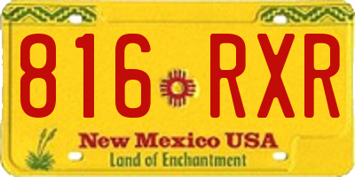 NM license plate 816RXR