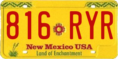 NM license plate 816RYR