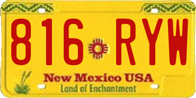 NM license plate 816RYW