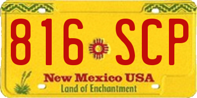 NM license plate 816SCP