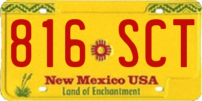 NM license plate 816SCT