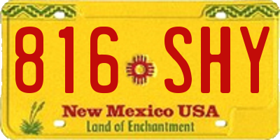 NM license plate 816SHY