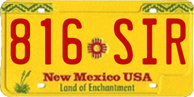 NM license plate 816SIR