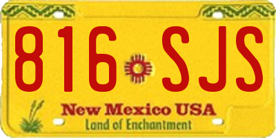 NM license plate 816SJS