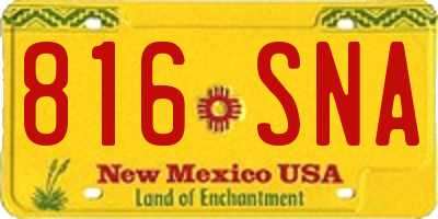 NM license plate 816SNA