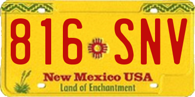 NM license plate 816SNV