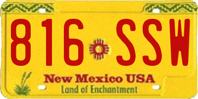 NM license plate 816SSW