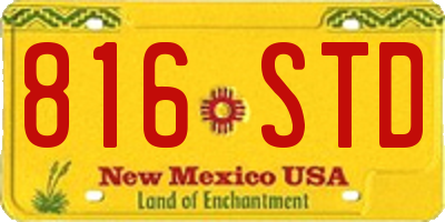 NM license plate 816STD