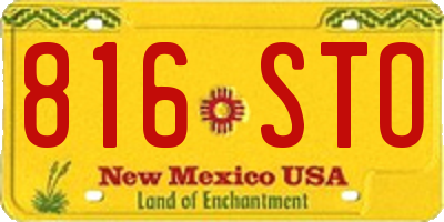 NM license plate 816STO