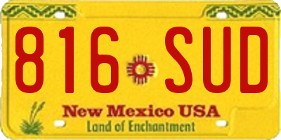 NM license plate 816SUD