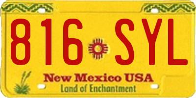 NM license plate 816SYL