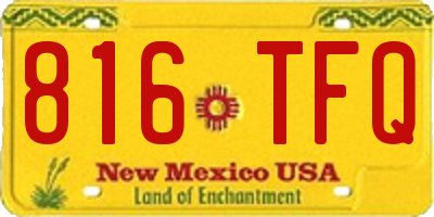 NM license plate 816TFQ