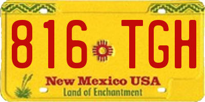 NM license plate 816TGH