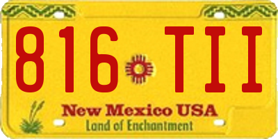 NM license plate 816TII
