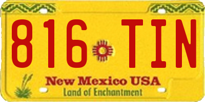 NM license plate 816TIN