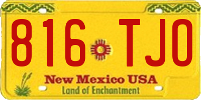 NM license plate 816TJO