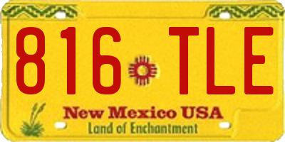 NM license plate 816TLE
