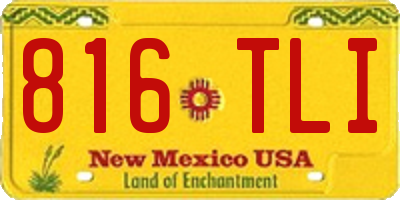 NM license plate 816TLI