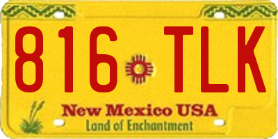 NM license plate 816TLK