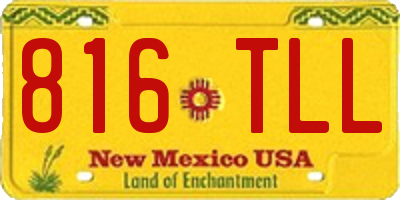 NM license plate 816TLL