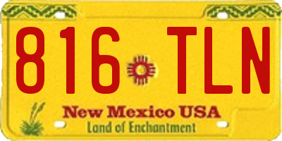 NM license plate 816TLN