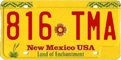 NM license plate 816TMA