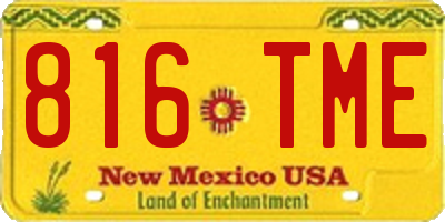 NM license plate 816TME