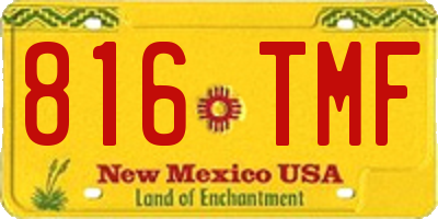 NM license plate 816TMF