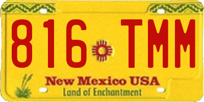 NM license plate 816TMM