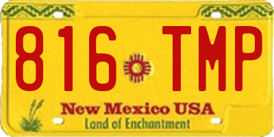 NM license plate 816TMP
