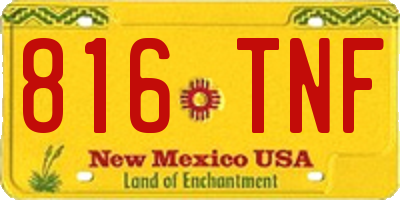 NM license plate 816TNF