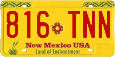 NM license plate 816TNN