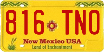 NM license plate 816TNO