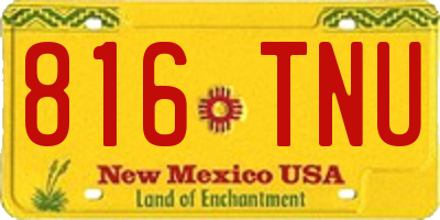 NM license plate 816TNU