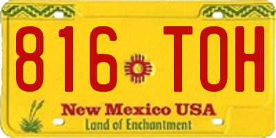 NM license plate 816TOH