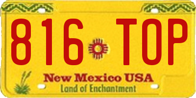 NM license plate 816TOP