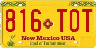 NM license plate 816TOT