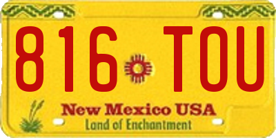 NM license plate 816TOU