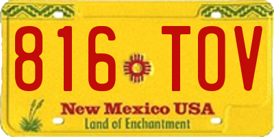 NM license plate 816TOV