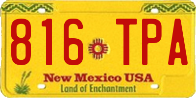 NM license plate 816TPA