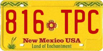 NM license plate 816TPC