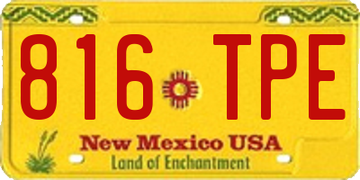 NM license plate 816TPE