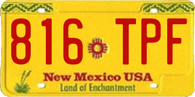 NM license plate 816TPF