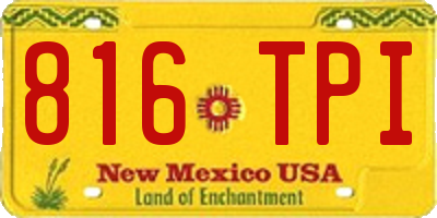 NM license plate 816TPI