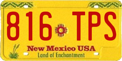 NM license plate 816TPS
