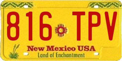 NM license plate 816TPV