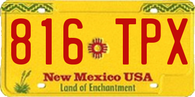 NM license plate 816TPX