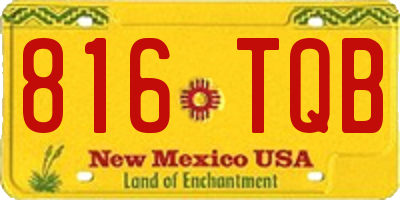 NM license plate 816TQB
